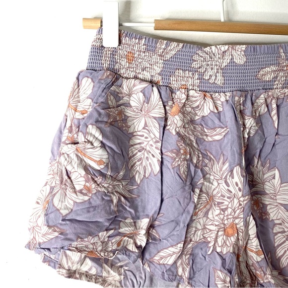 Ocean Drive Lavender Floral High Waist Shorts - Picture 2 of 5